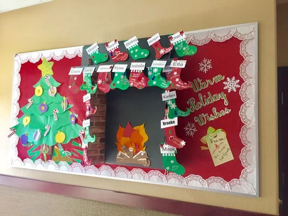 3 Dimensional Fireplace Bulletin Board