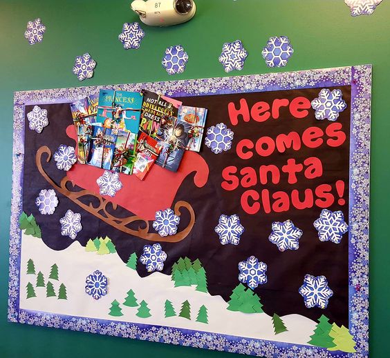 Here Comes Santa Claus Bulletin Board