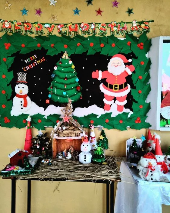 Festive Santa Bulletin Board