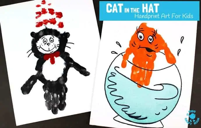 Cat In The Hat Handprint Crafts