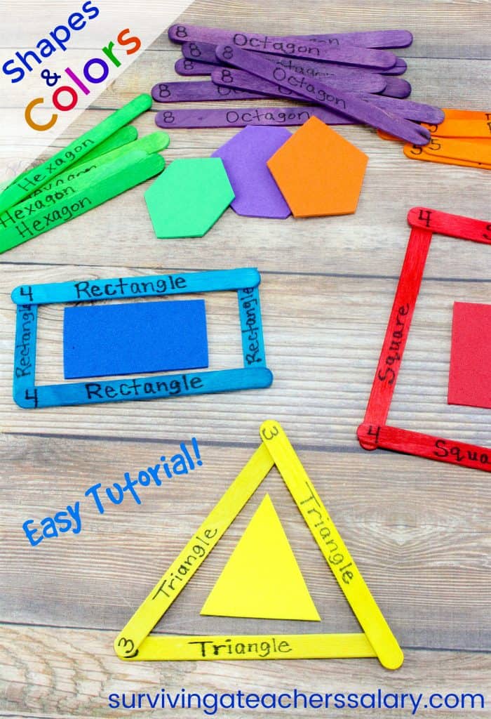 How to Make Craft Stick Shapes & Color Activity