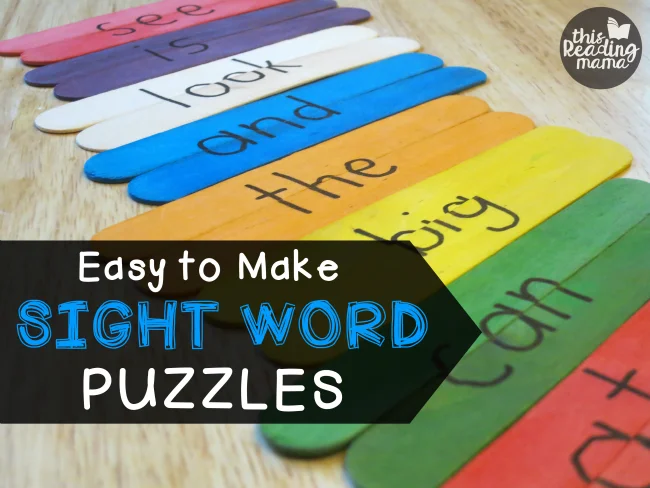 Sight Word Popsicle Stick Puzzle