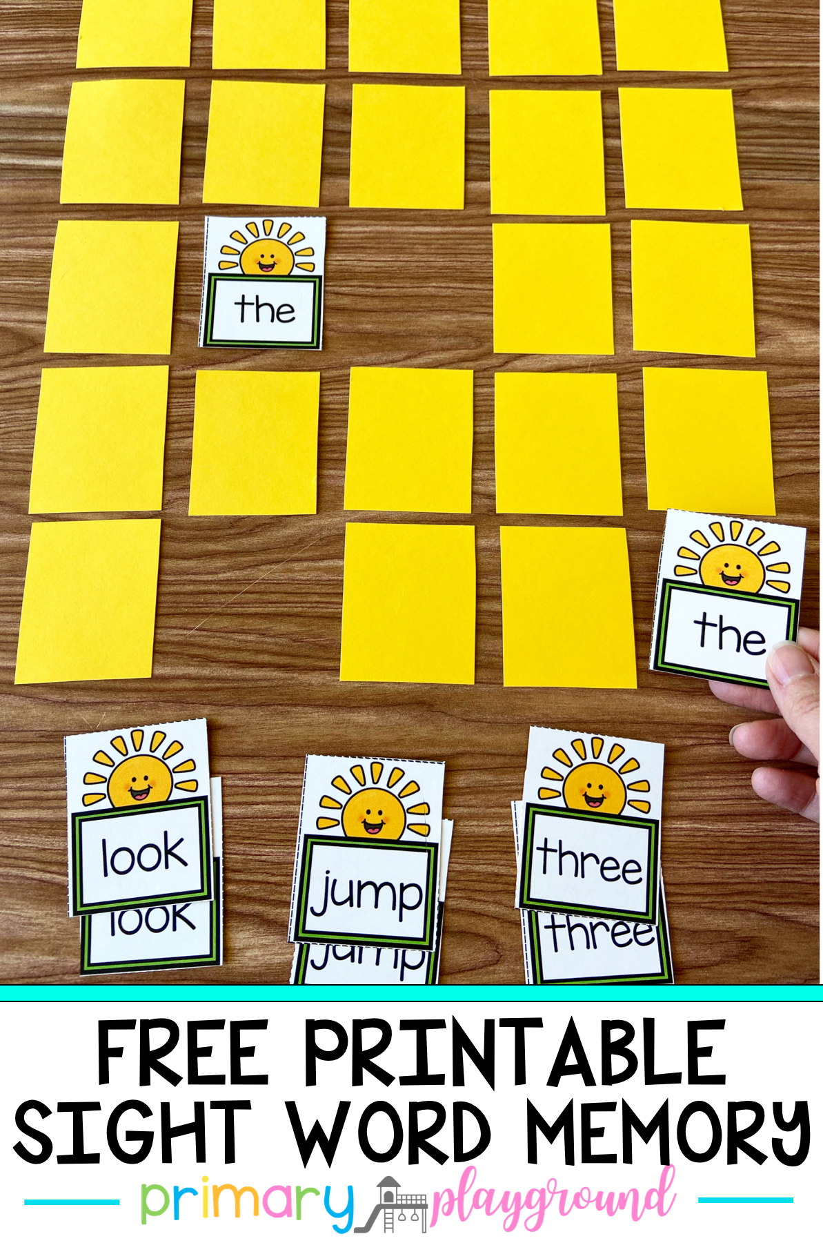 Sunshine Sight Word Memory Game