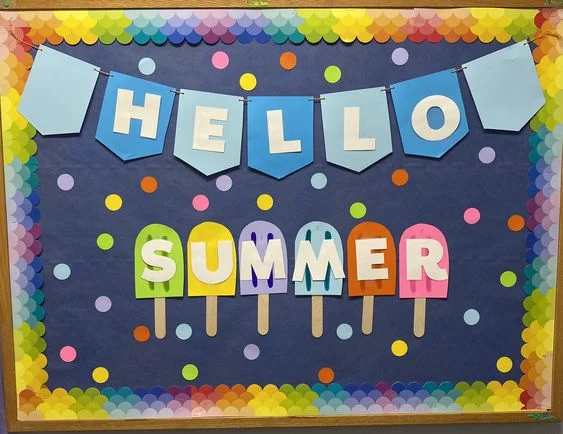 "Hello Summer" Colorful Bulletin Board