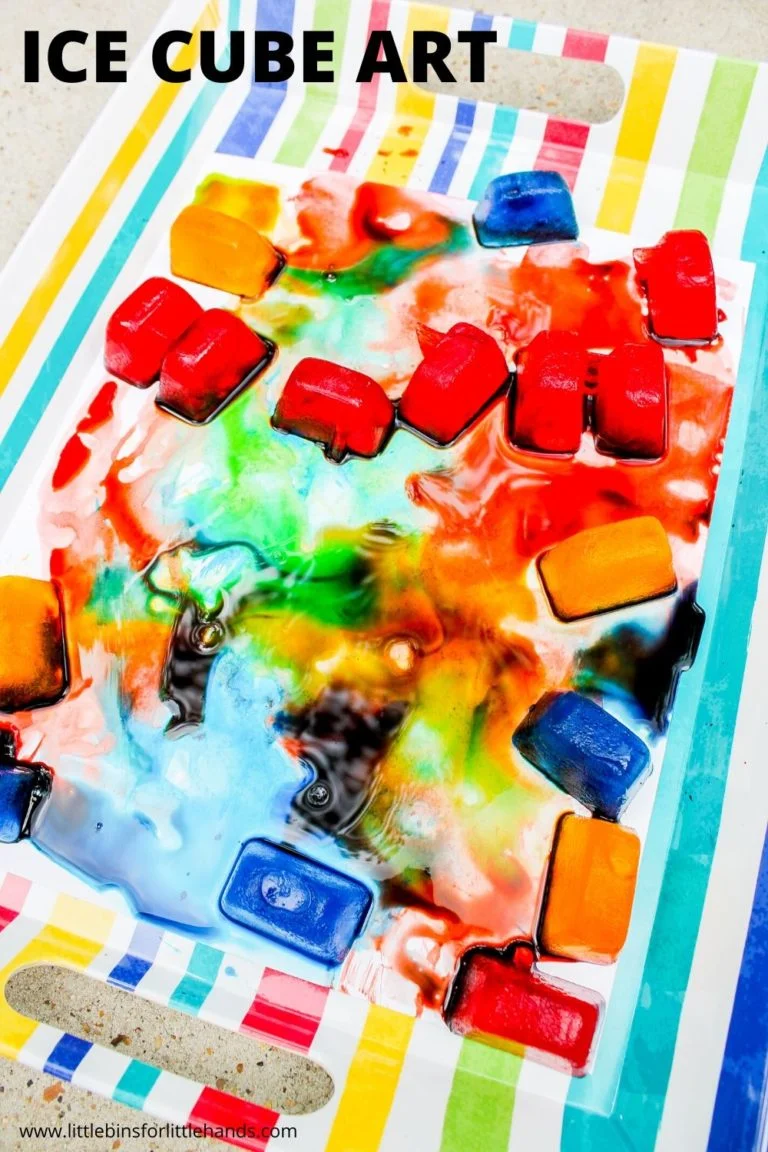 Colorful Painting with Ice Cubes