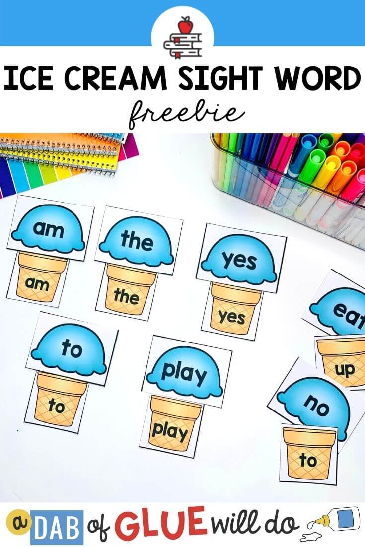 Ice Cream Sight Word Match Up