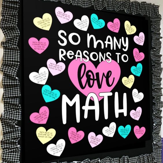 "So Many Reasons to Love Math" Bulletin Board