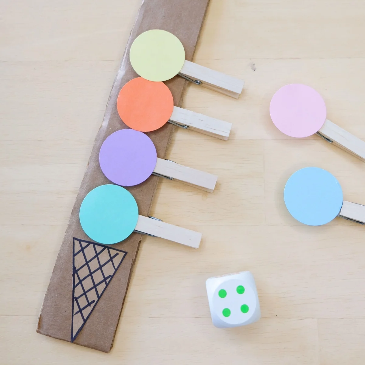 Counting With Clothespin Ice Cream