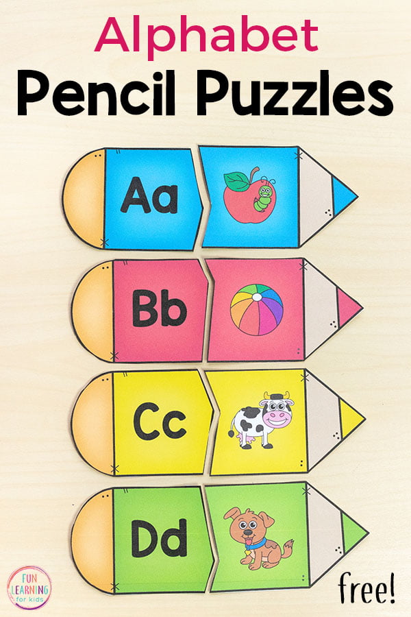 Pencil Alphabet Puzzles