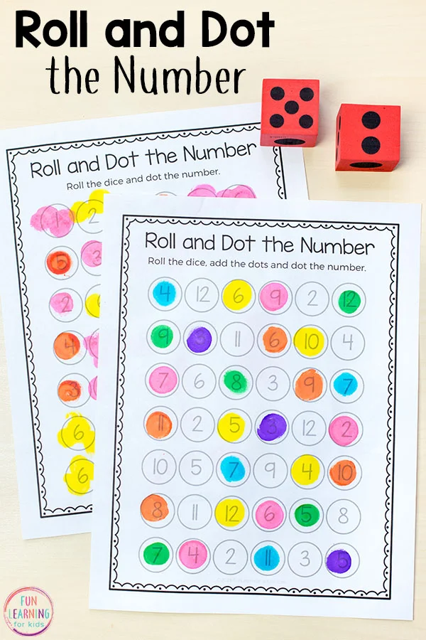 Roll and Dot the Number Math Activity 