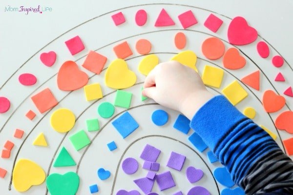 Sticky Shape Rainbow Activity