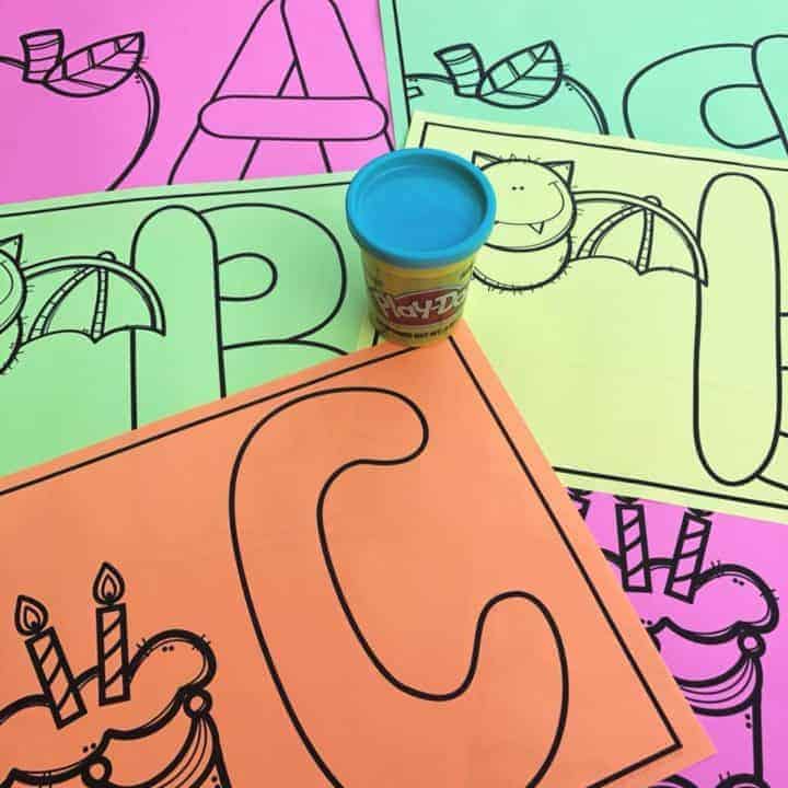 playdough alphabet mats