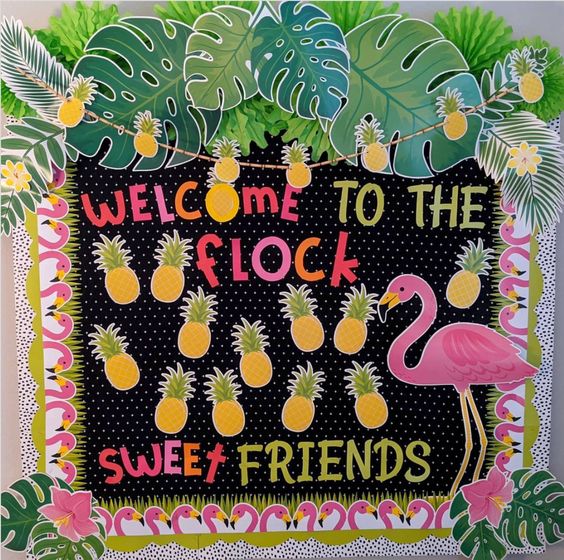 "Welcome to the Flock Sweet Friends" Bulletin Board