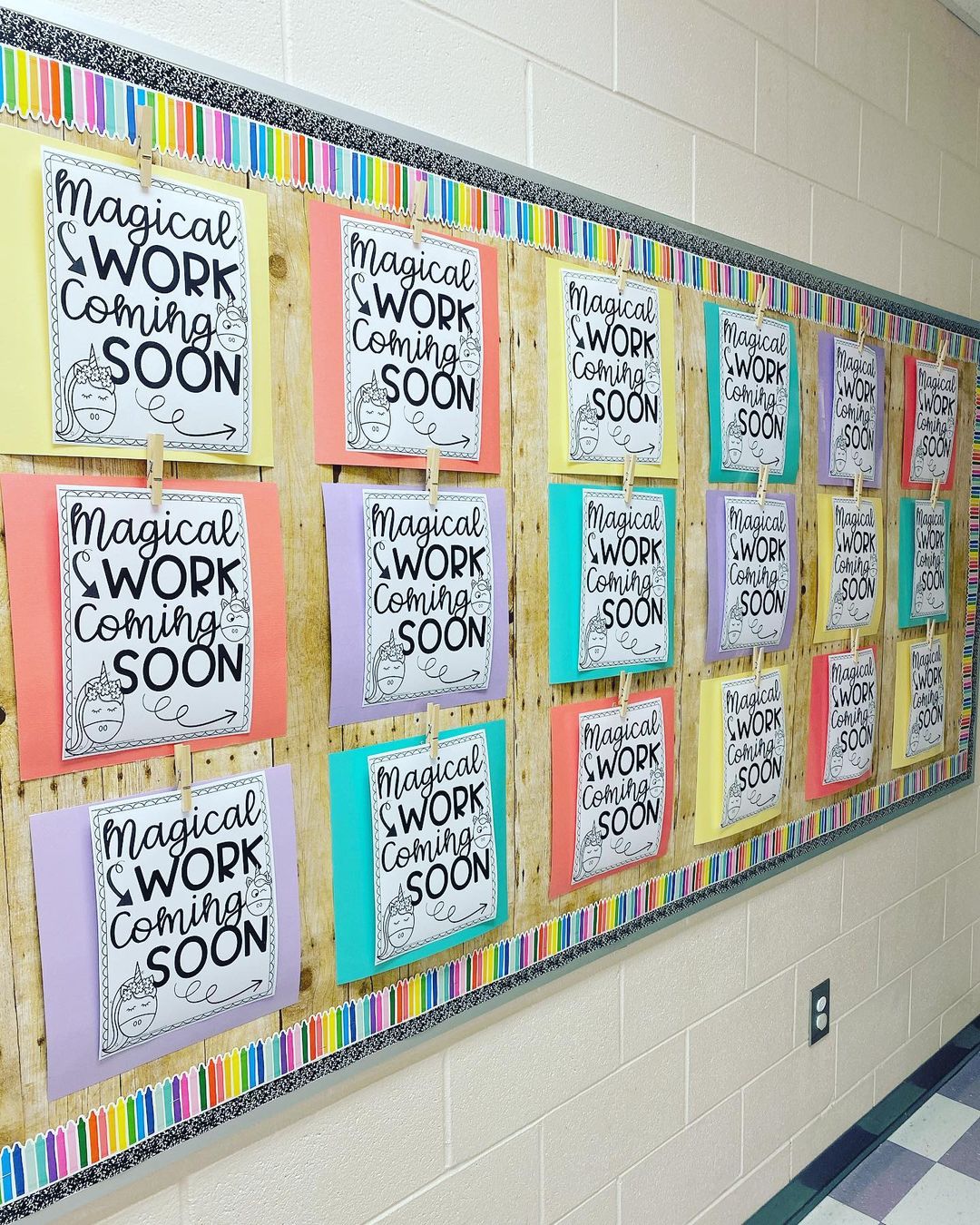 "Magical Work Coming Soon" Bulletin Board