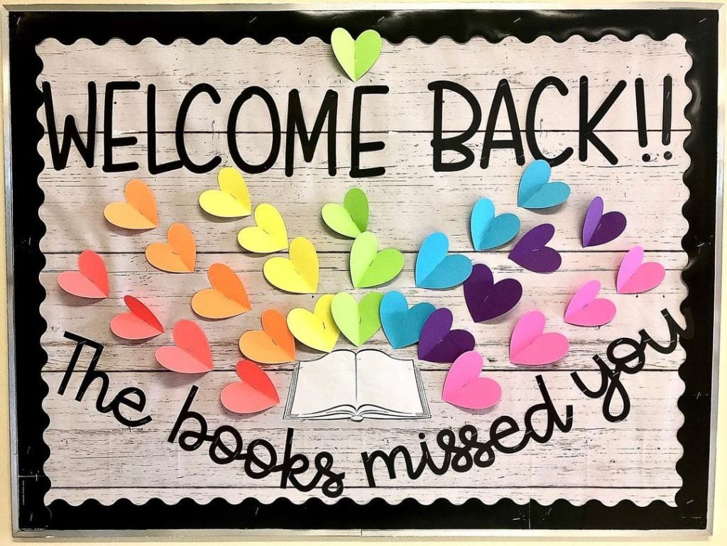 "Welcome Back! The Books Missed You!" Bulletin Board