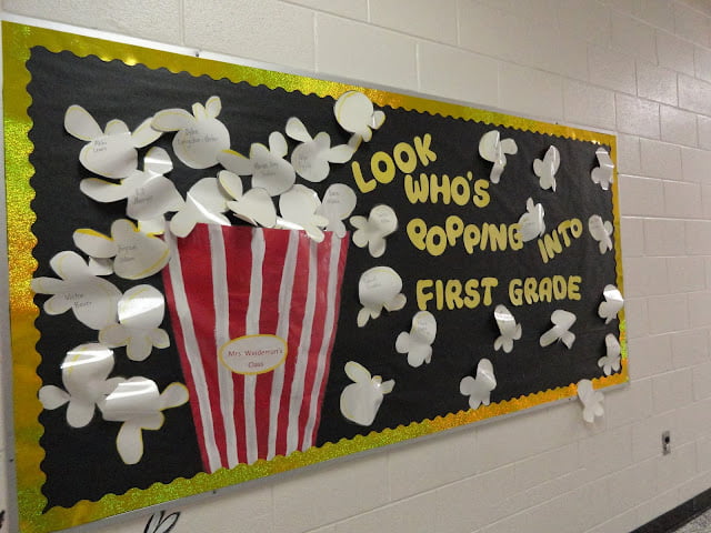 "Looks Who's Popping Into First Grade" Bulletin Board