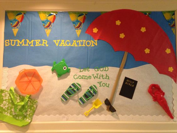 "Summer Vacation" Beach Themed Bulletin Board