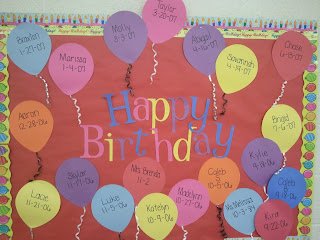 Birthday Balloon Bulletin Board