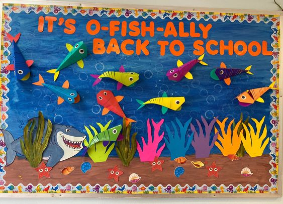 "O-Fish-Ally Back To School" Bulletin Board