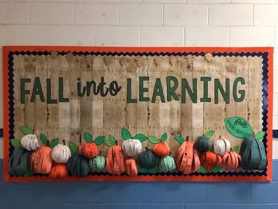 "Fall Into Learning" Bulletin Board