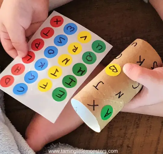 Cardboard Roll Letter Match Puzzle