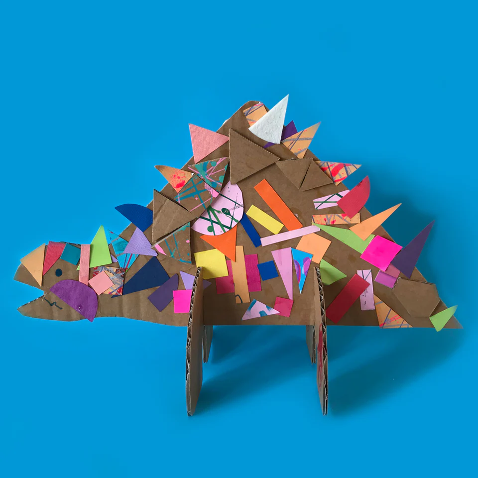 Paper Carton Collage Dinosaurs