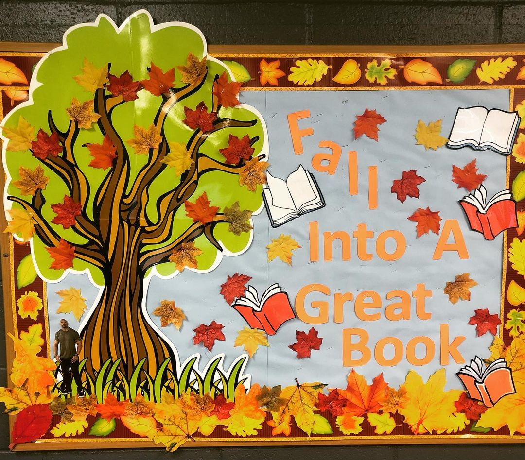 "Fall into a Good Book" Bulletin Board