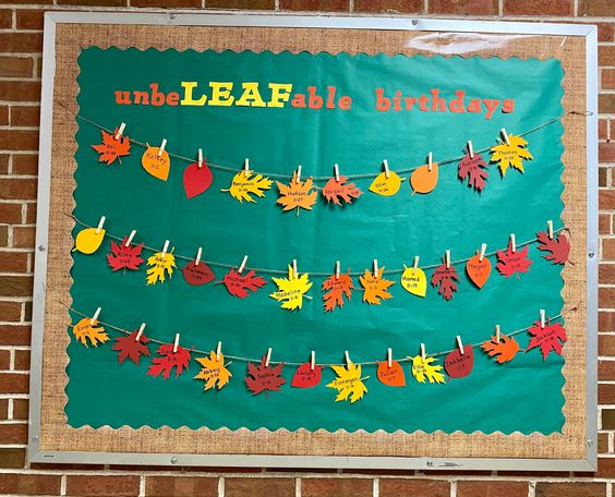 Fall Birthday Bulletin Board