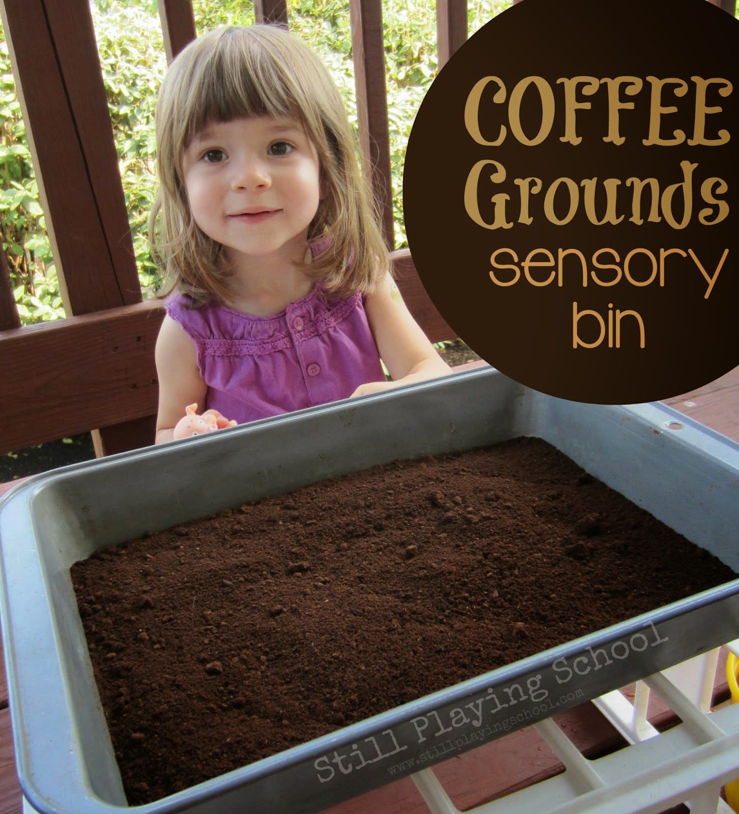 Coffee Grounds Farm Sensory Bin