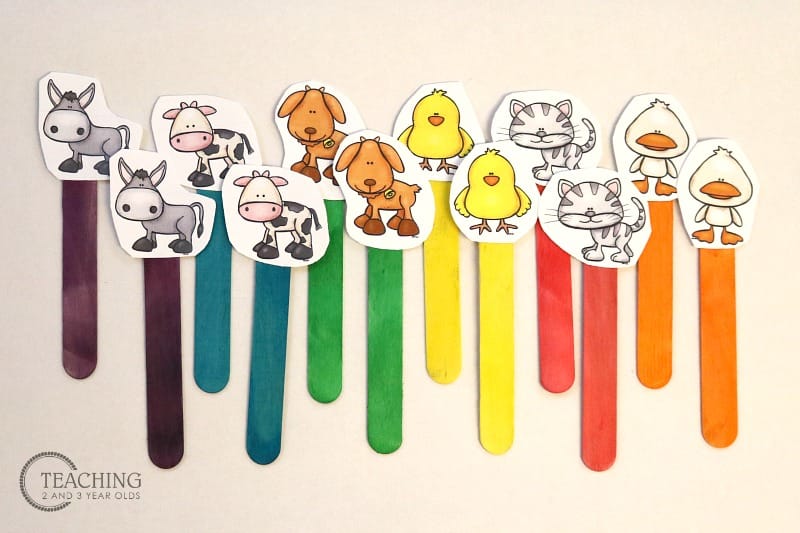 Popsicle Animal Matching Activity