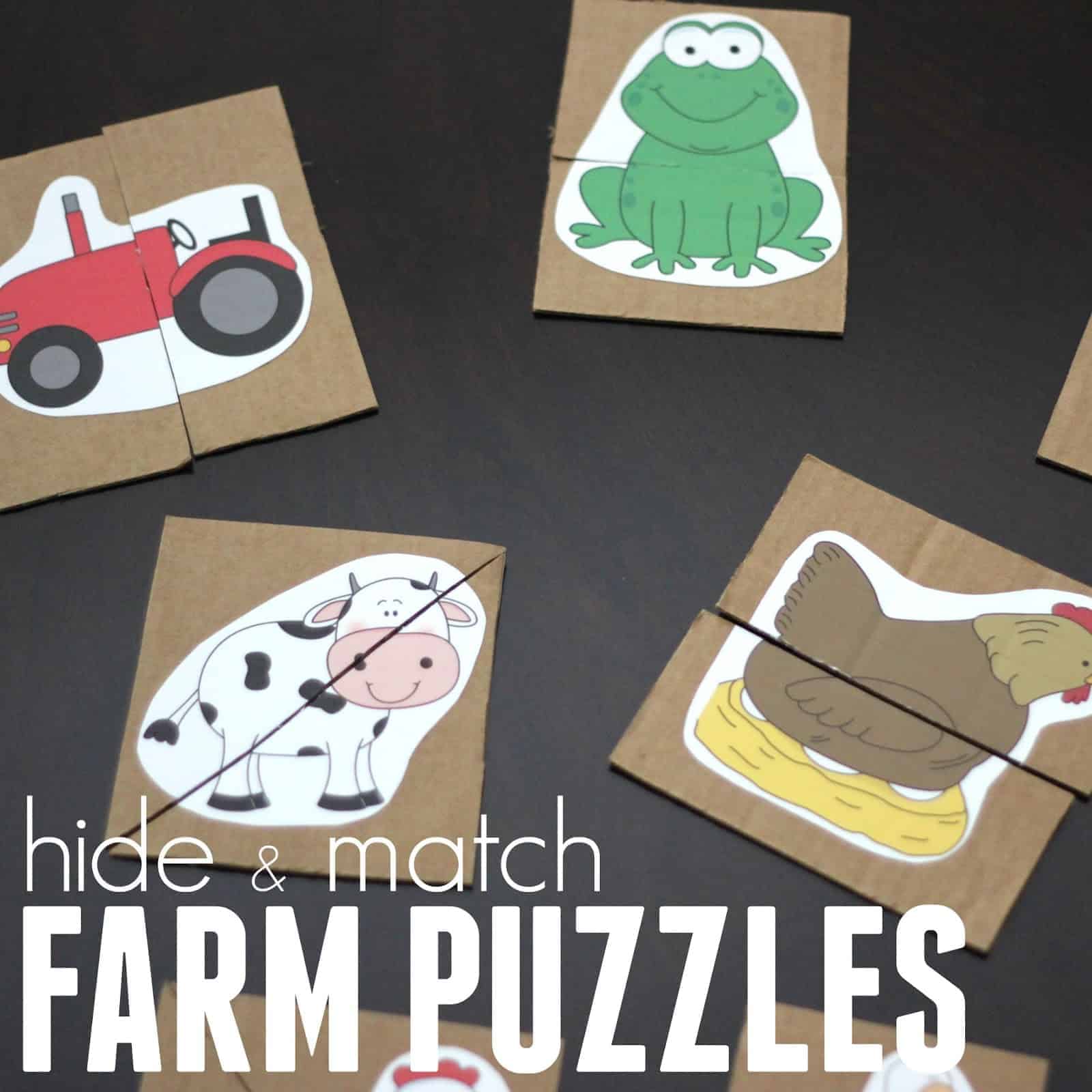  Hide and Match Farm Animal Puzzle