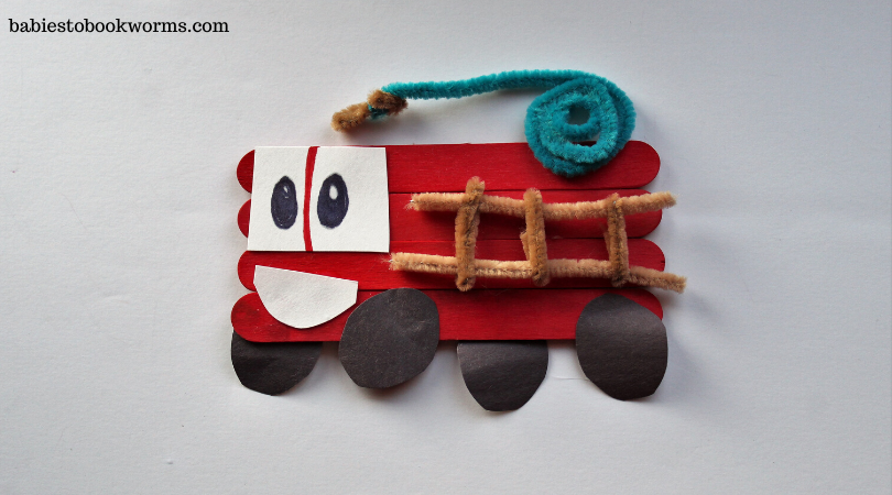 Popsicle Stick Fire Truck Craft for Kids