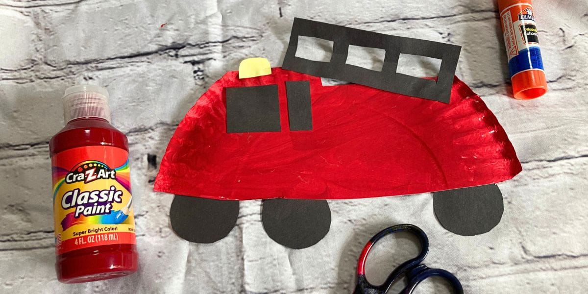 Paper Plate Fire Truck Craft 