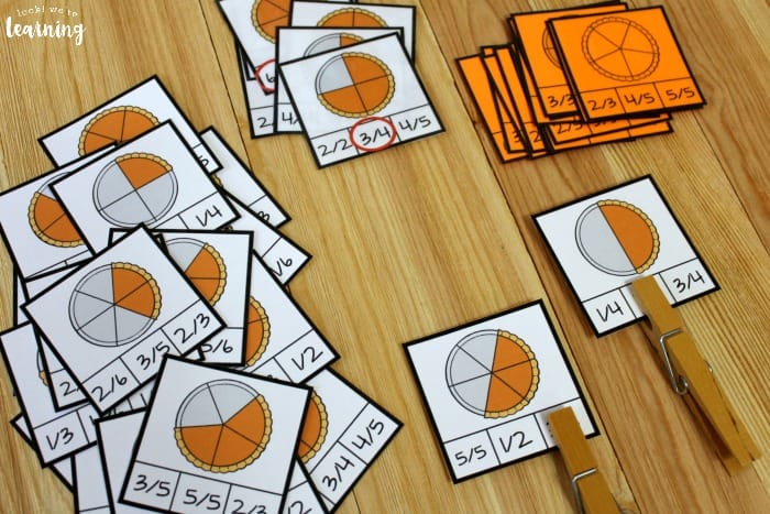 Pumpkin Pie Fraction Clip Cards