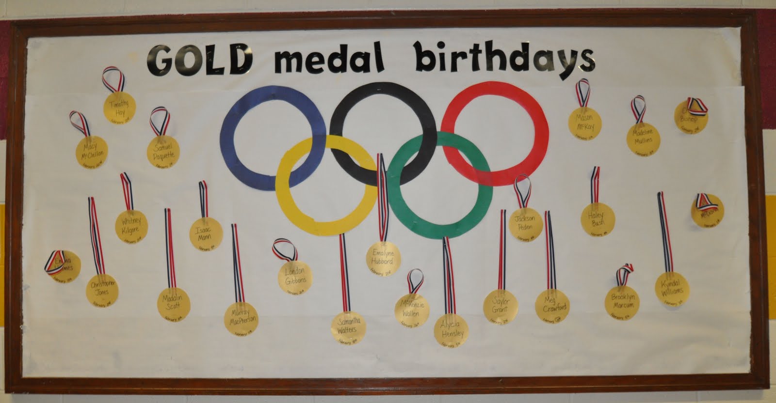 Birthday Medals Bulletin Board