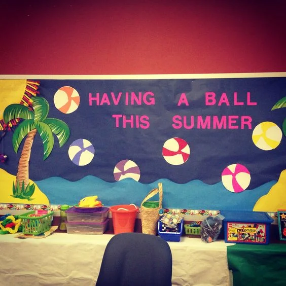 Having A Ball This Summer" Bulletin Board