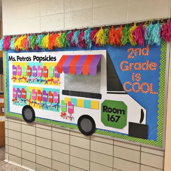 Ice Pop Truck Themed Bulletin Board