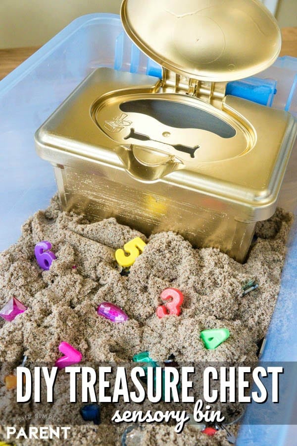 DIY Treasure Chest & Kinetic Sand Sensory Bin