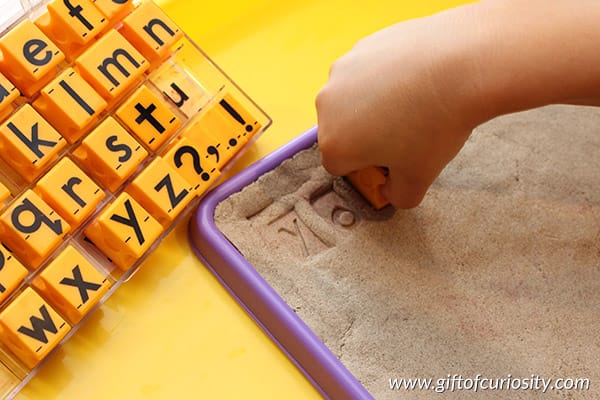 Spelling with Kinetic Sand