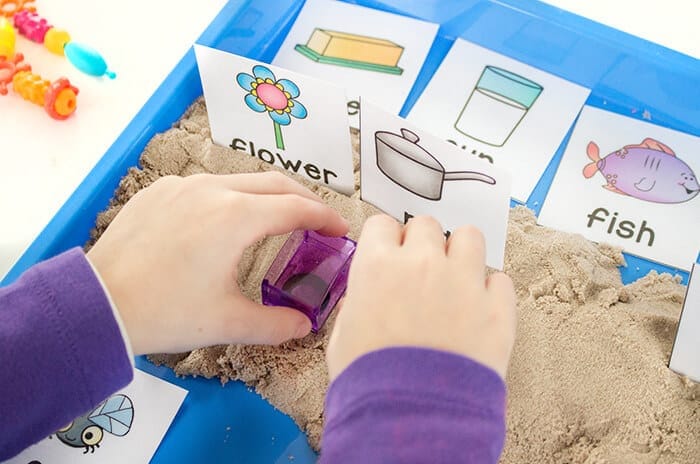 Stamping Compound Words with Kinetic Sand