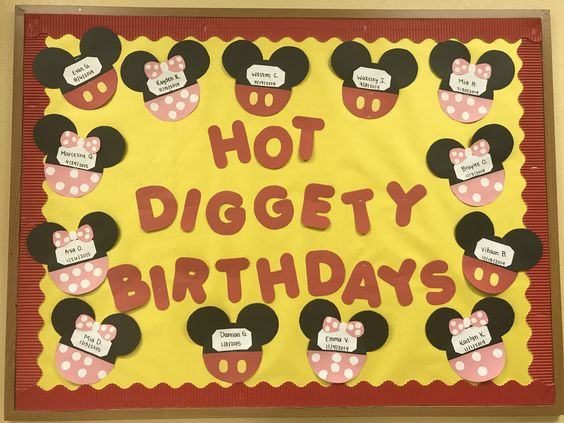 Mickey and Minnie Themed Bulletin Board