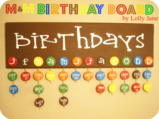 M&M Birthday Bulletin Board