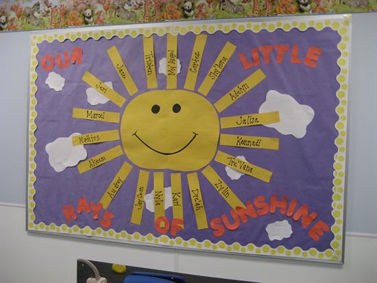 "Our Little Rays of Sunshine!" Bulletin Board