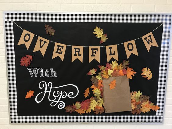 "Overflowing With Thankfulness" Bulletin Board