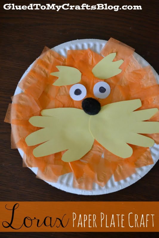 Paper Plate Lorax w/Handprint Beard