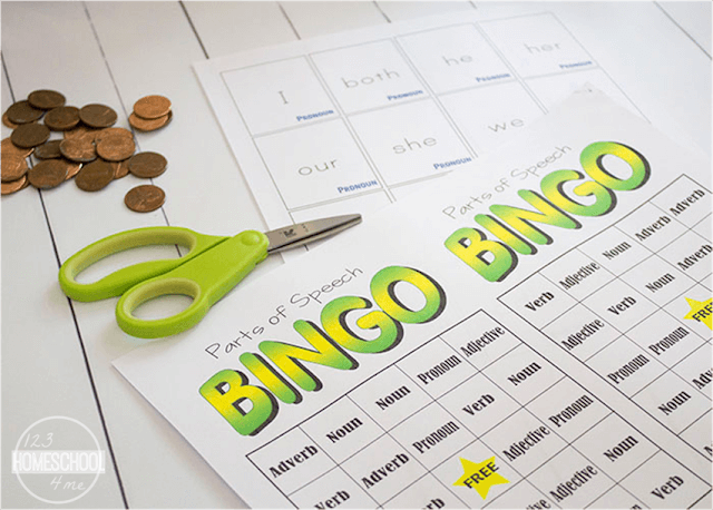 Parts of Speech Bingo