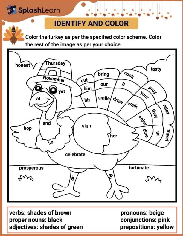  Identify and Color Parts of Speech