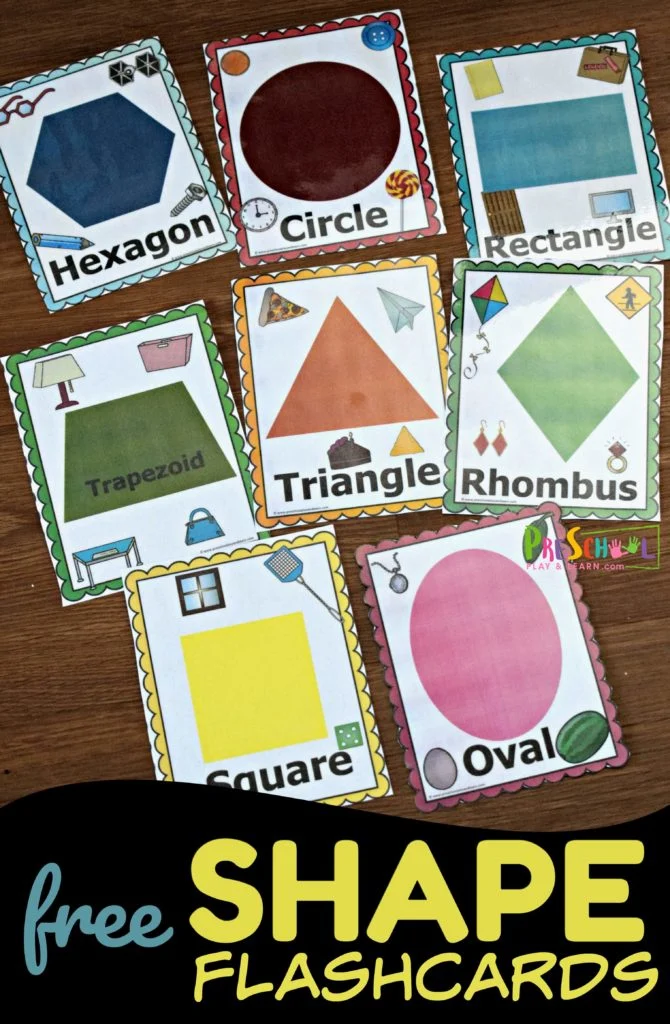 Shape Flashcards and Scavenger Hunt Preschool Activity