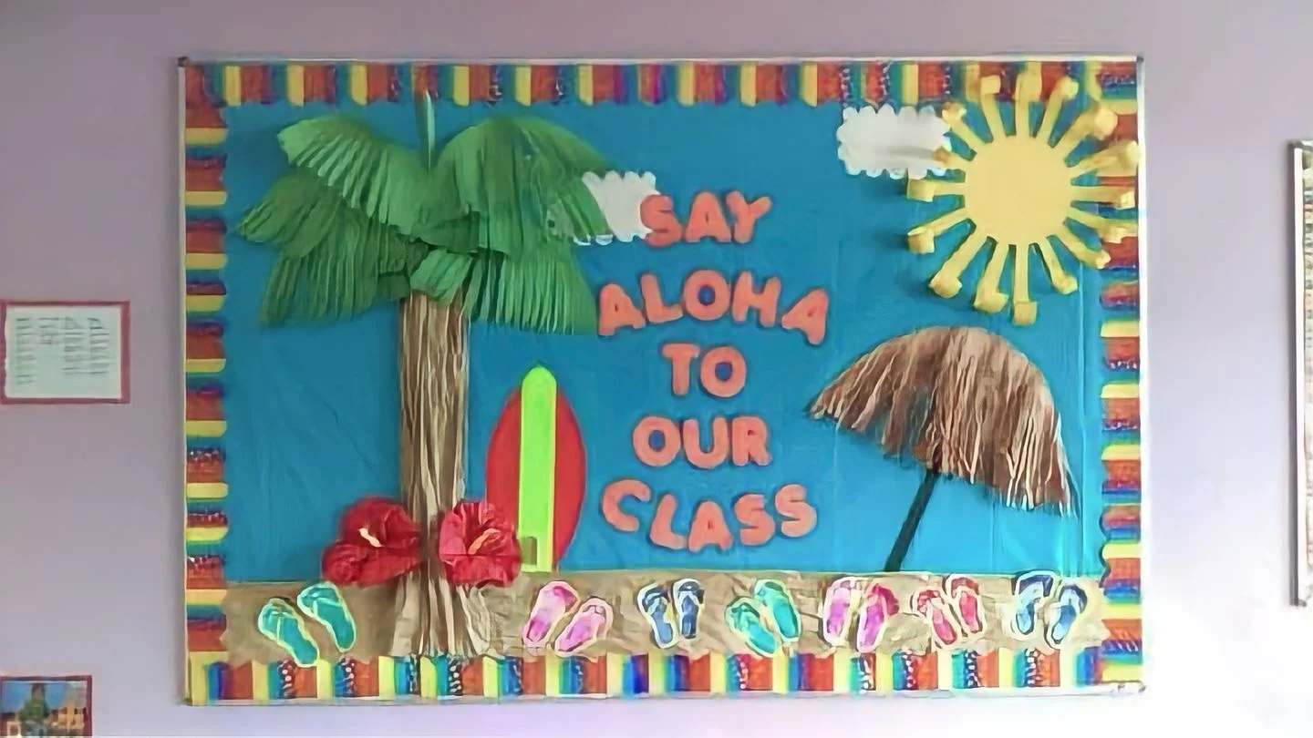 "Say Aloha To Our Class" Bulletin Board