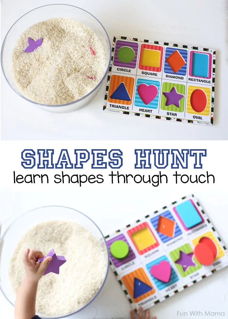 Shapes Hunt Sensory Bin